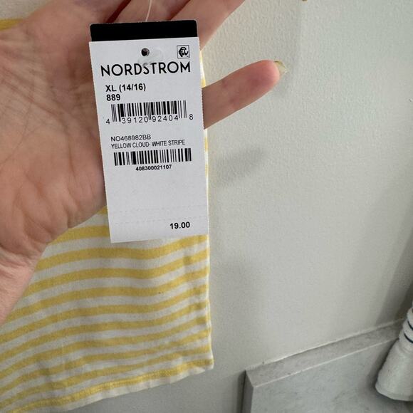 Nordstrom Yellow Cloud-White Stripe Shirt – Size XL (14/16) NWT - Picture 3 of 5